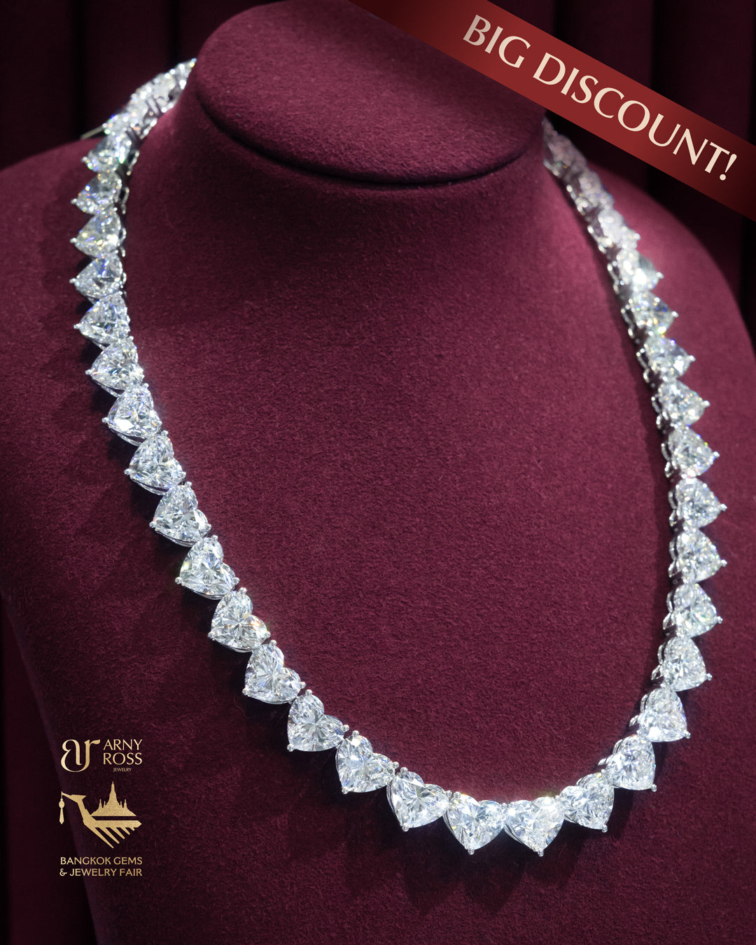 Heart Tennis Labgrown Diamond Necklace