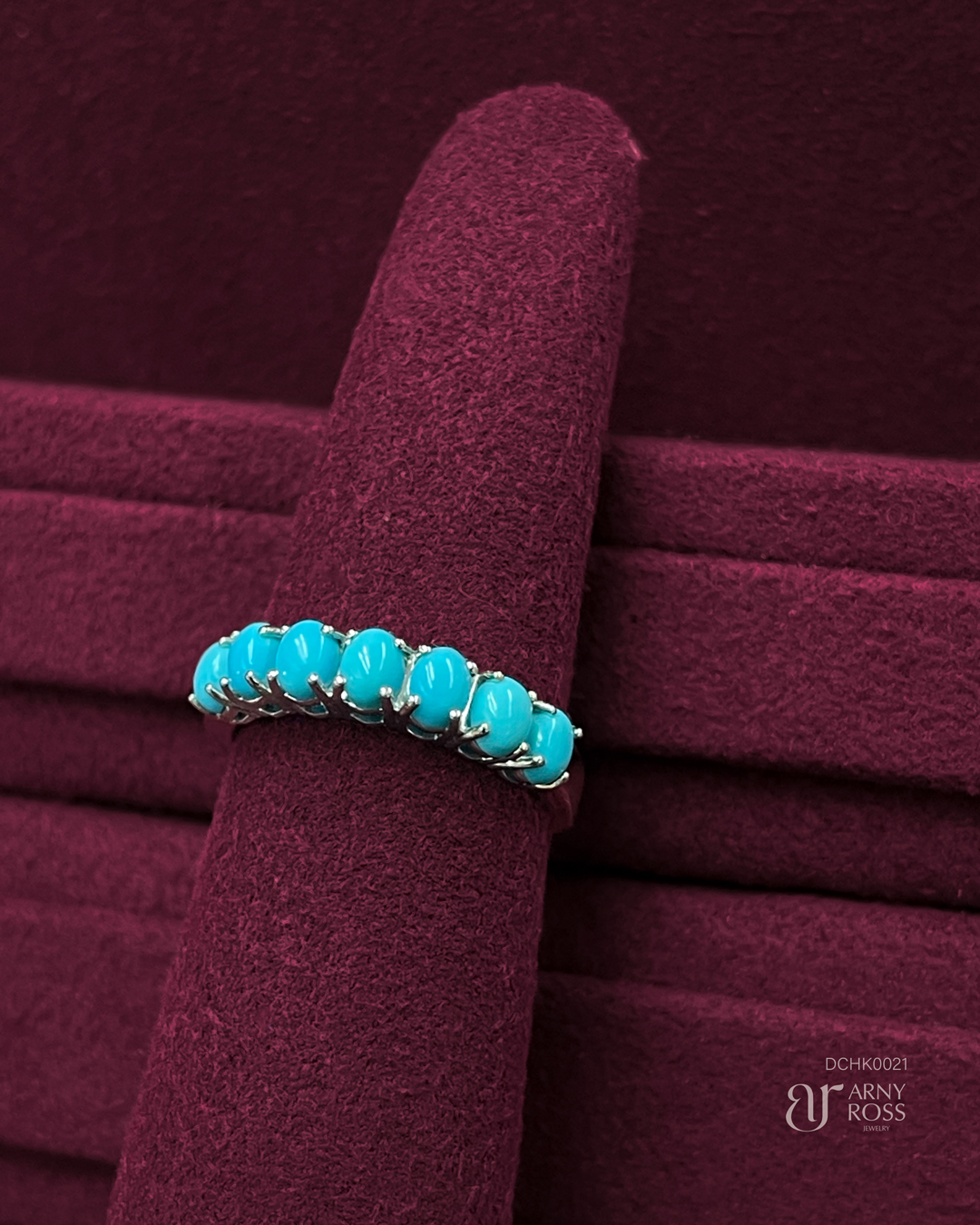 Half Eternity Turquoise Ring