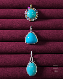 Turquoise Pendant with Multi-Color Sapphire