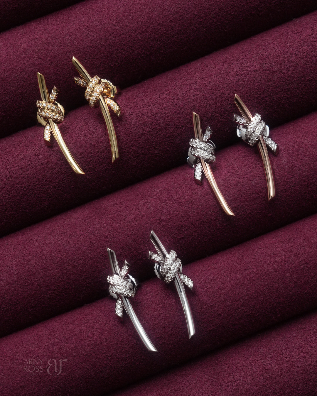 Knot Earrings with Diamonds