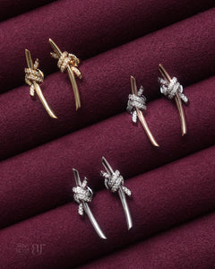 Knot Earrings with Diamonds
