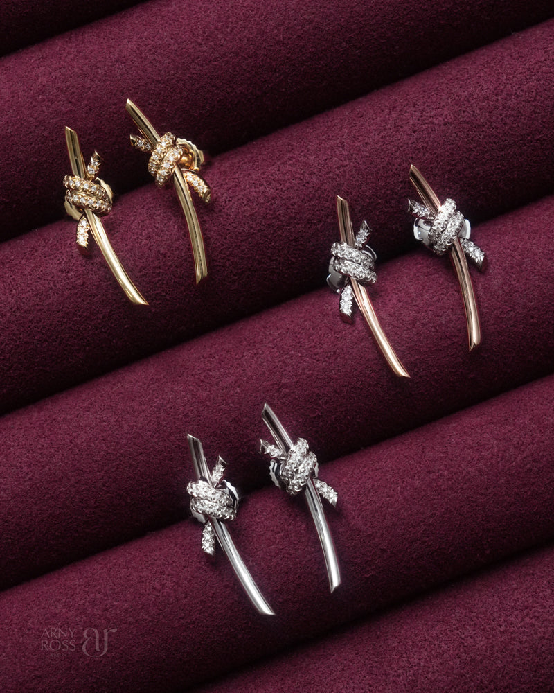 Knot Earrings with Diamonds