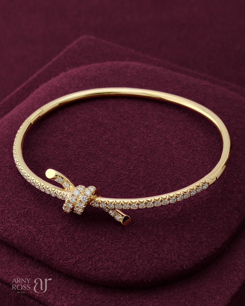 Knot Bangle with Diamonds