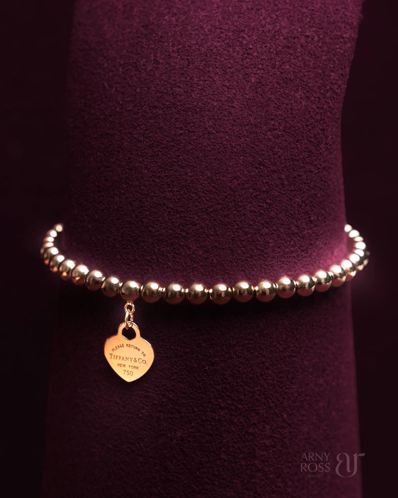 Heart Tag Bead Bracelet