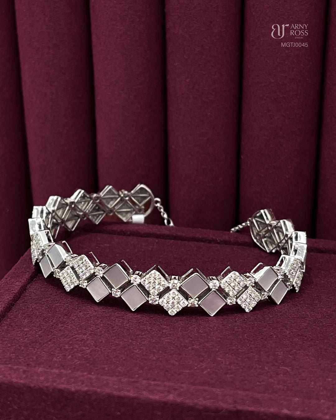 Mother of Pearl Diamond Bangle