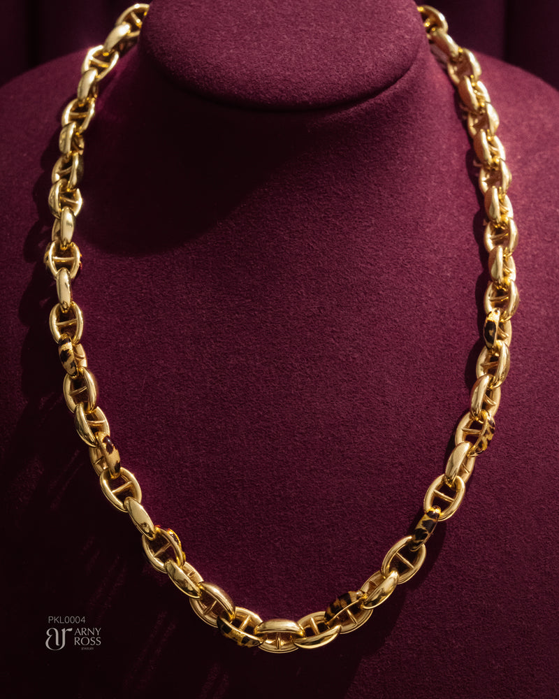 Alternating Animal Print - Mariner Link Chain Necklace