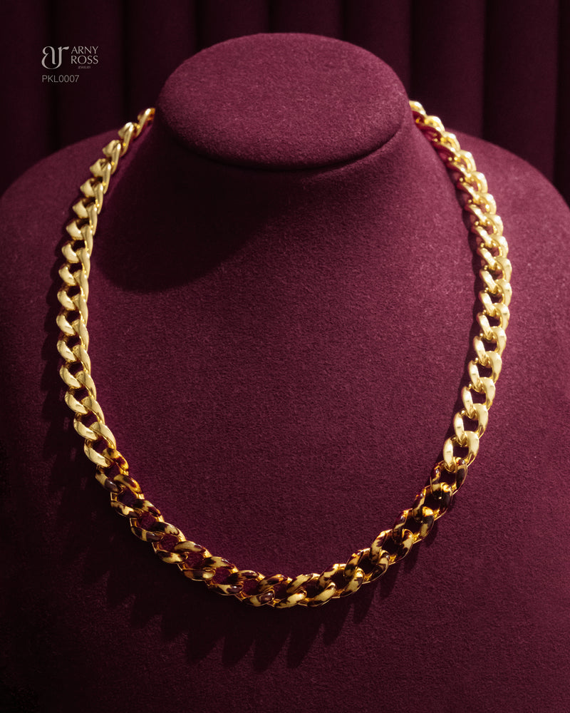 Small Curb Chain Necklace with Animal Print