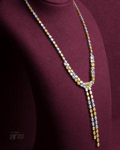 Pear Shaped Yellow Diamond & White Diamond Necklace