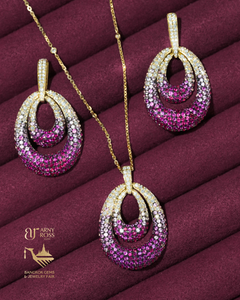 Double Loop Pink Sapphire Set