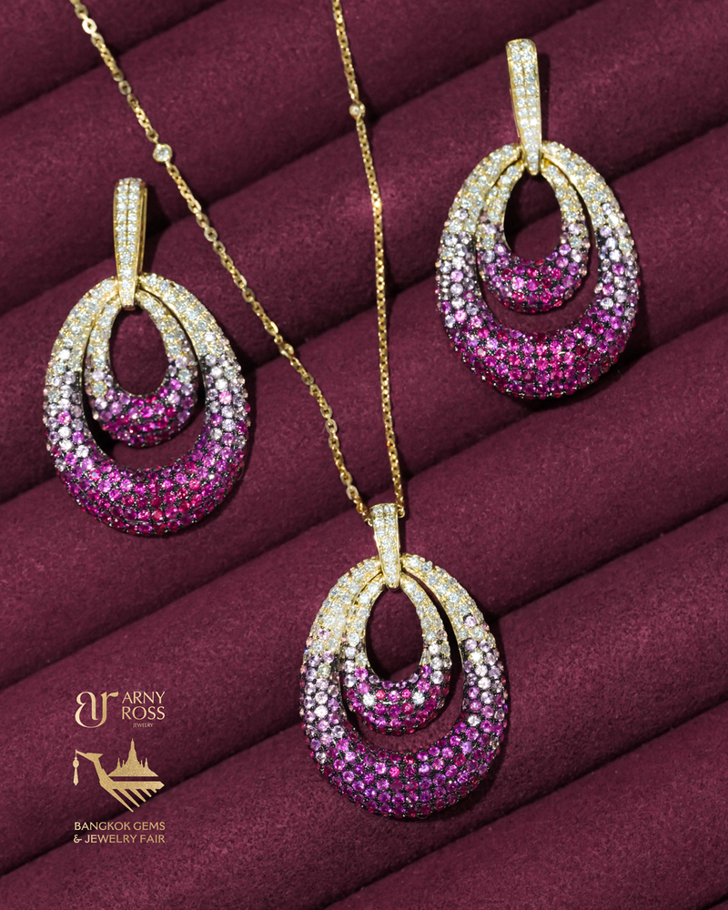 Double Loop Pink Sapphire Set
