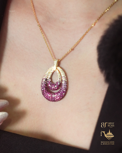 Double Loop Pink Sapphire Set