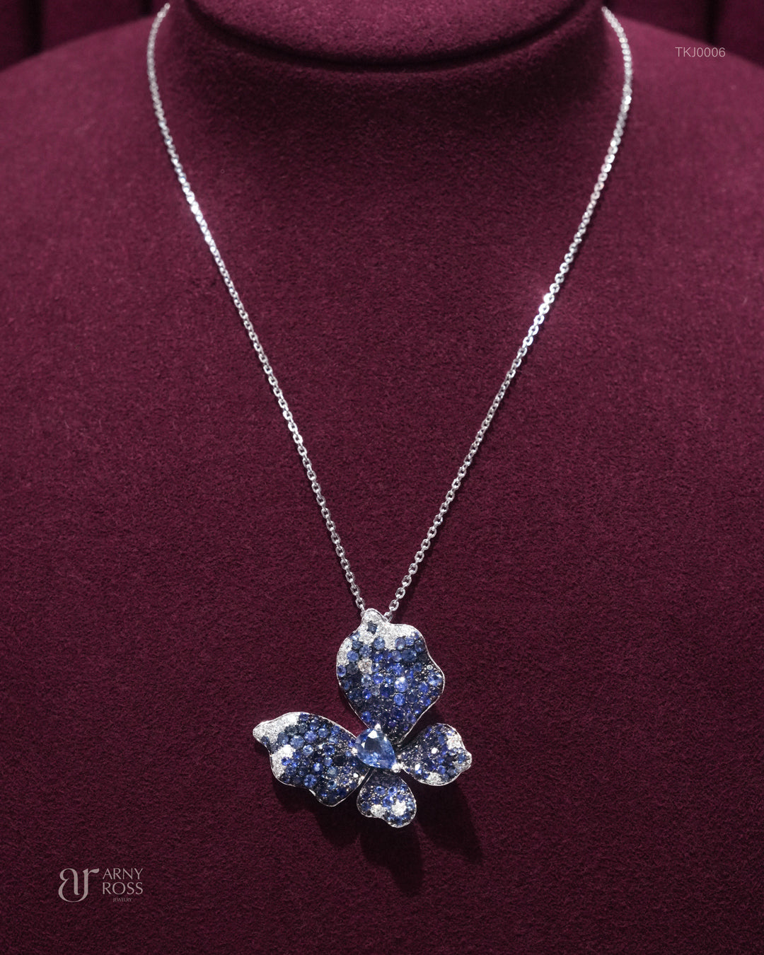 Butterfly Blue Sapphire Necklace