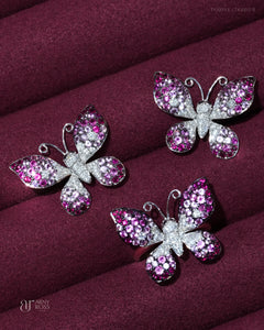 Butterfly Ruby Earrings & Ring