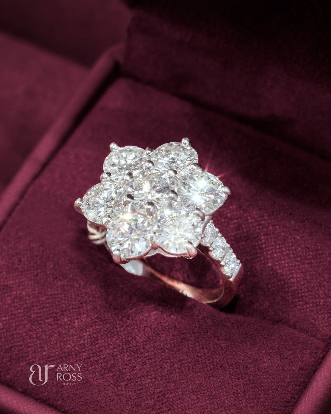 Rositas Diamond Ring with Side Diamonds