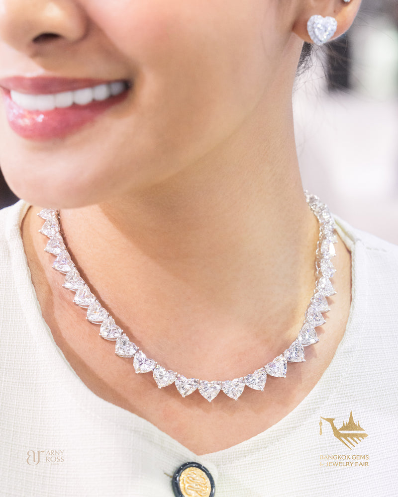Heart Tennis Labgrown Diamond Necklace