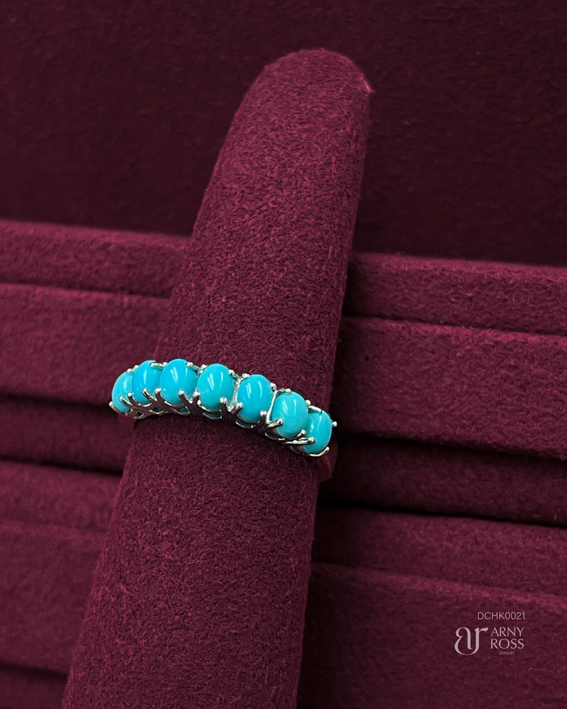 Half Eternity Turquoise Ring