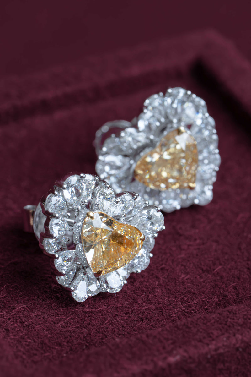 Yellow Diamond Earrings