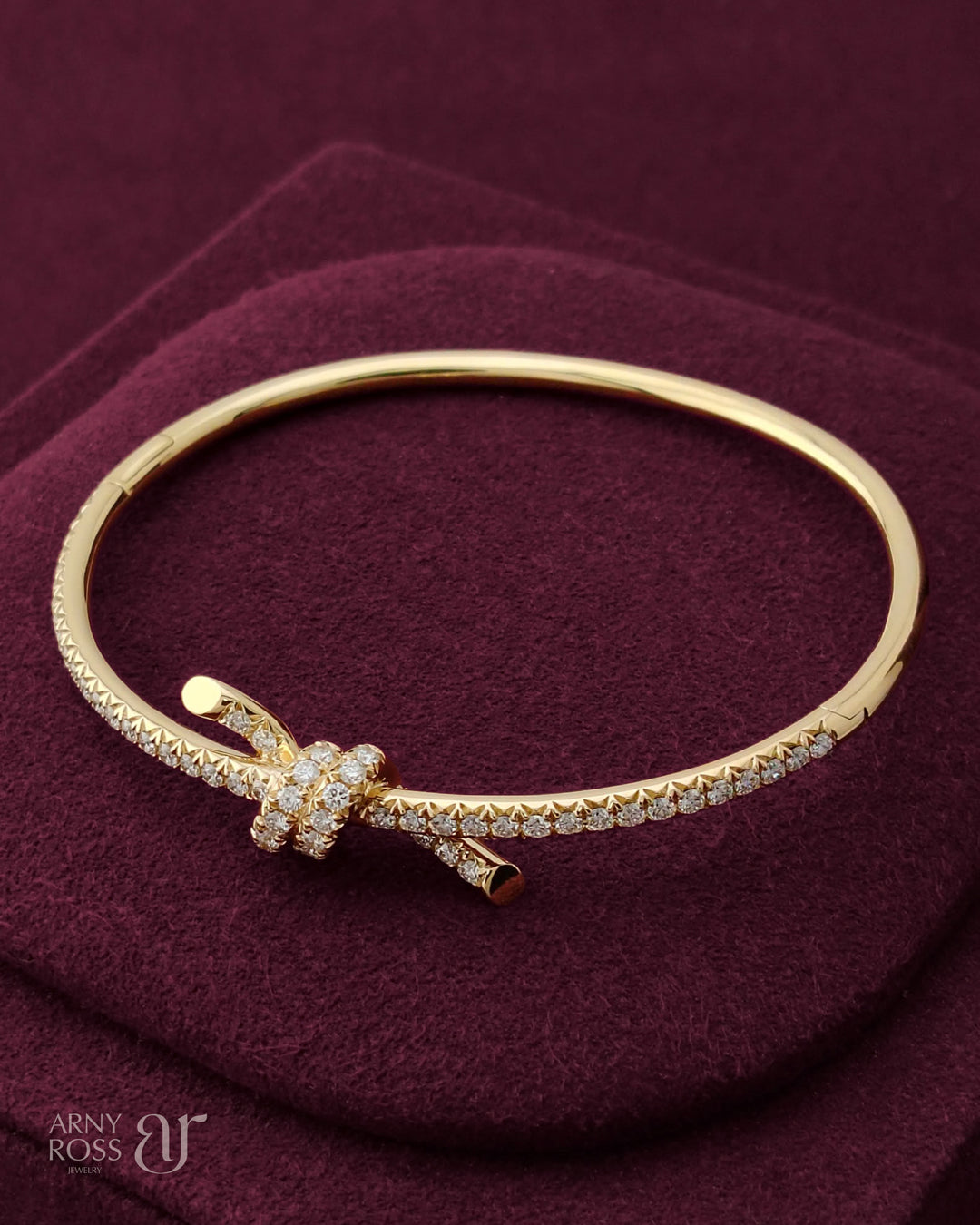 Knot Bangle with Diamonds