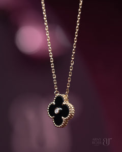 Black Onyx Necklace with Diamond