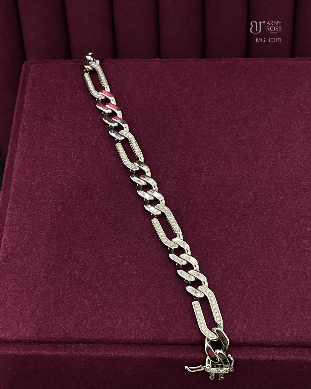 Figaro Link Diamond Bracelet
