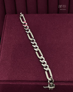 Figaro Link Diamond Bracelet
