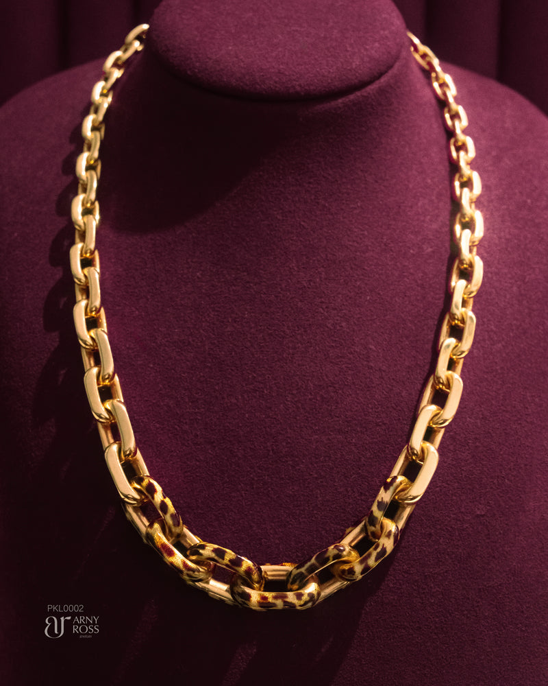 Graduated Link Chain with Animal Print