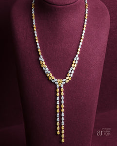 Pear Shaped Yellow Diamond & White Diamond Necklace