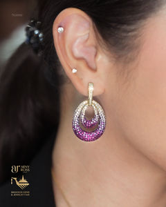 Double Loop Pink Sapphire Set