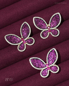Butterfly Ruby Earrings & Ring