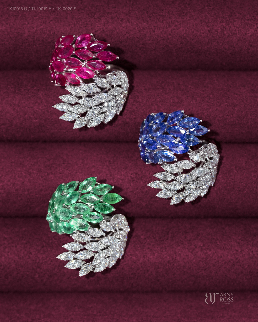 Marquise Colored Gem Stone & Diamond Ring