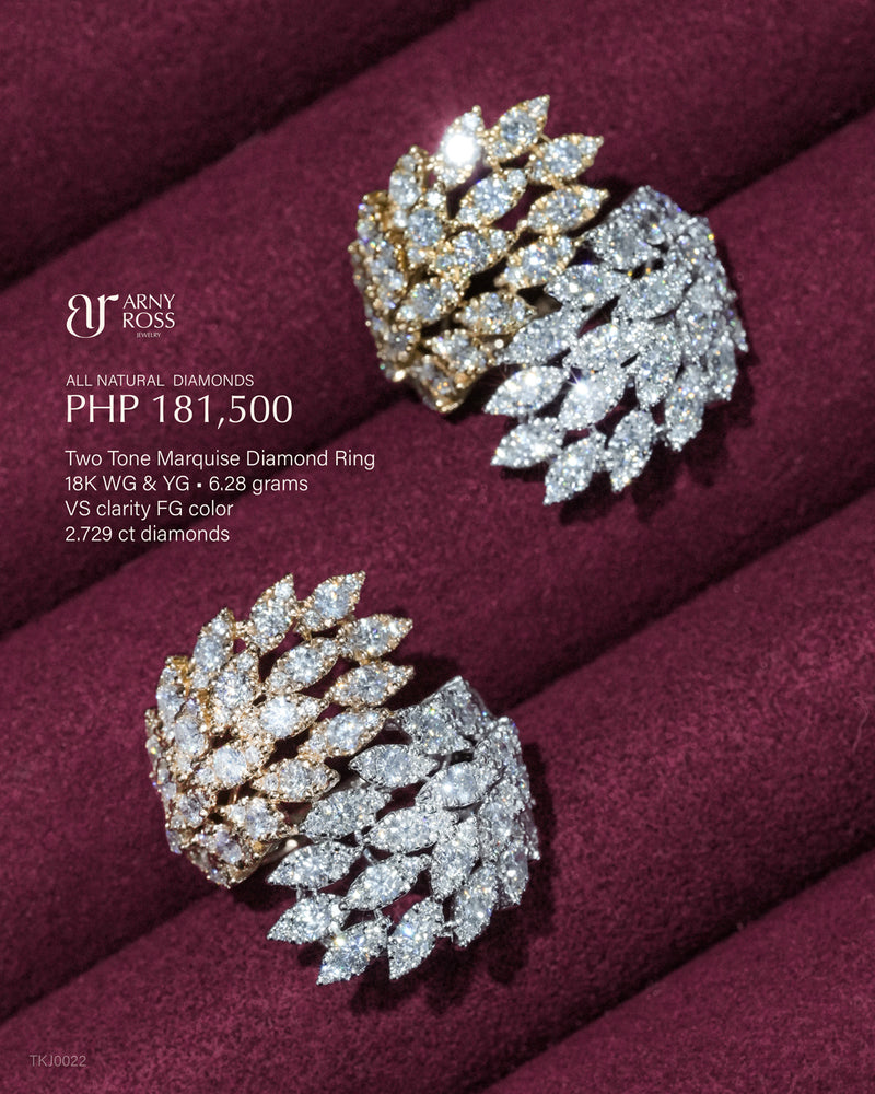 Two Tone Marquise Diamond Ring