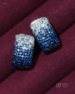 Blue Sapphire & Diamond Loop Earrings