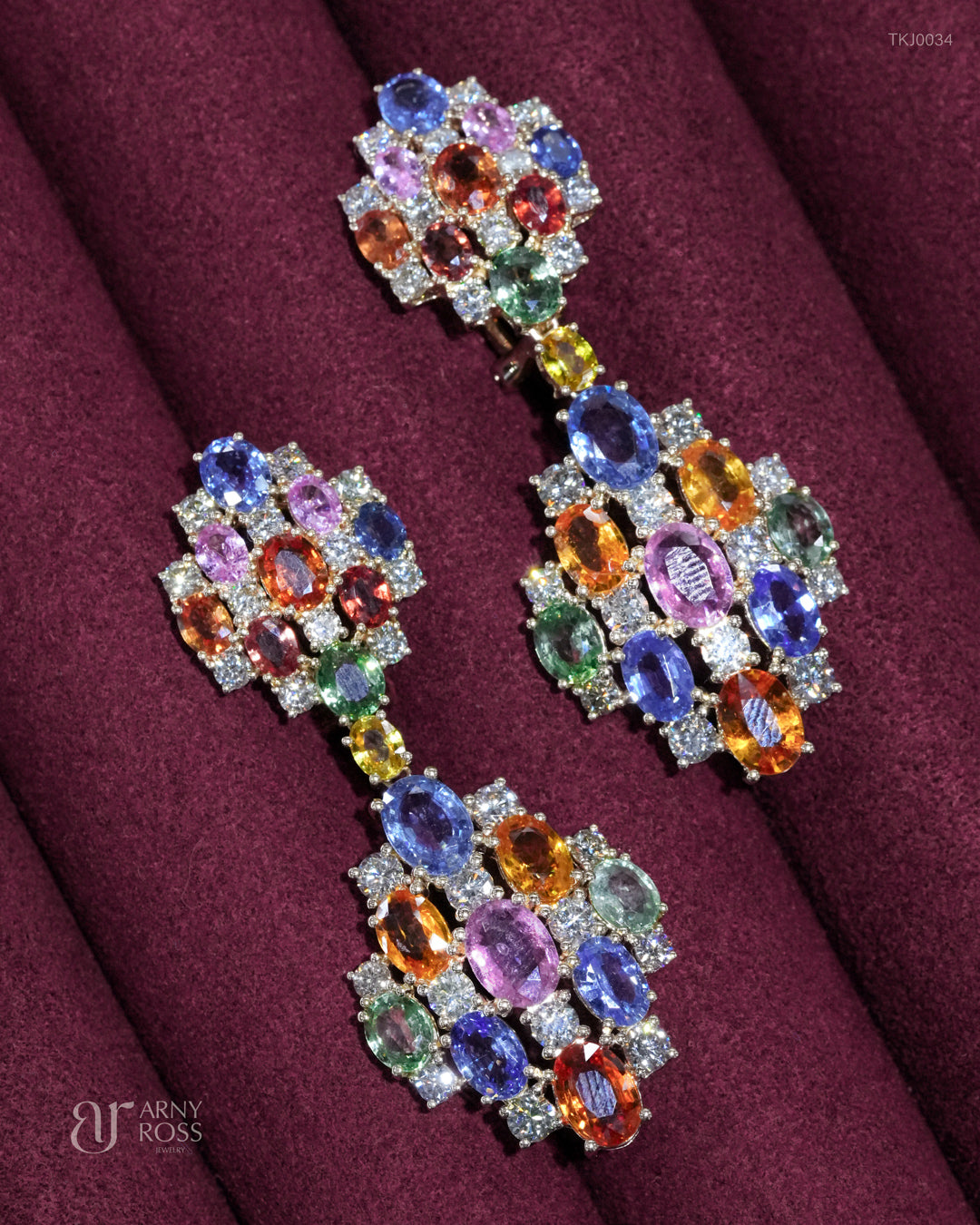 Multi-Color Sapphire  and Diamonds