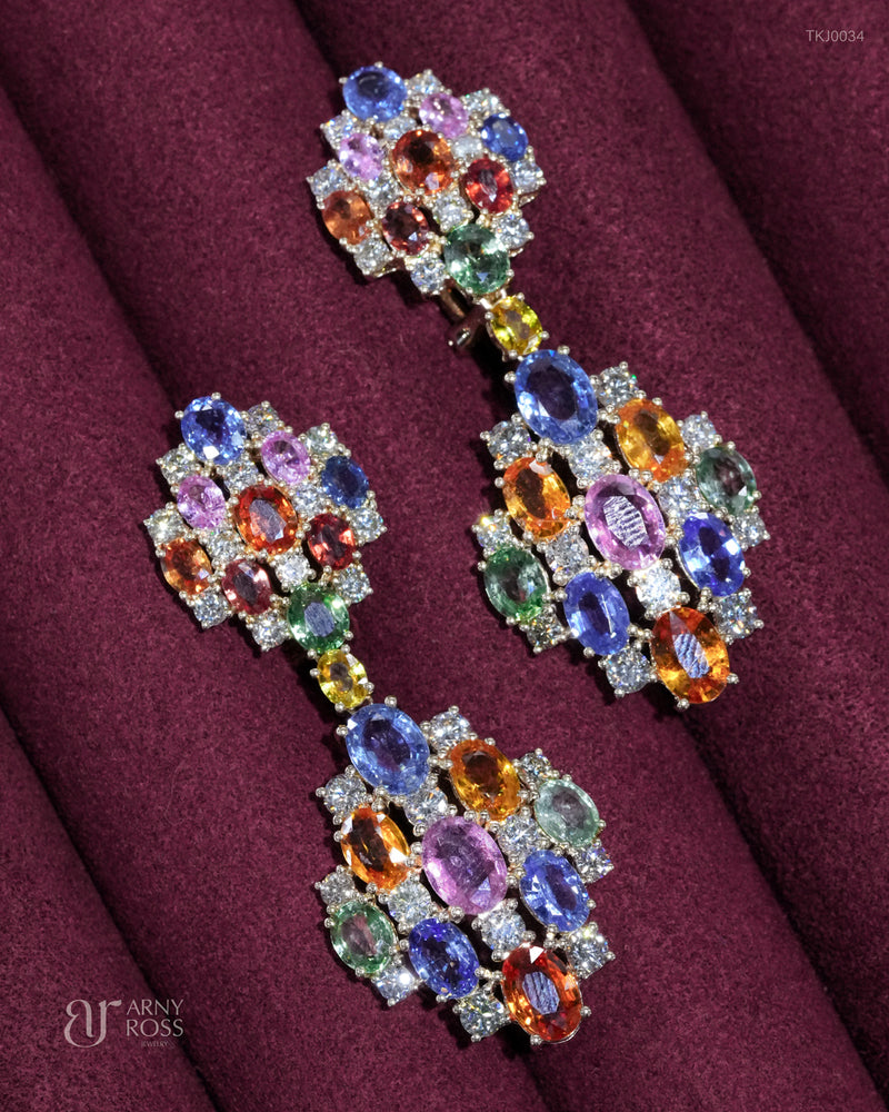 Multi-Color Sapphire  and Diamonds